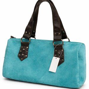 New York & Company Turquoise Suede-Like Shoulder Bag – Vintage Style NWT